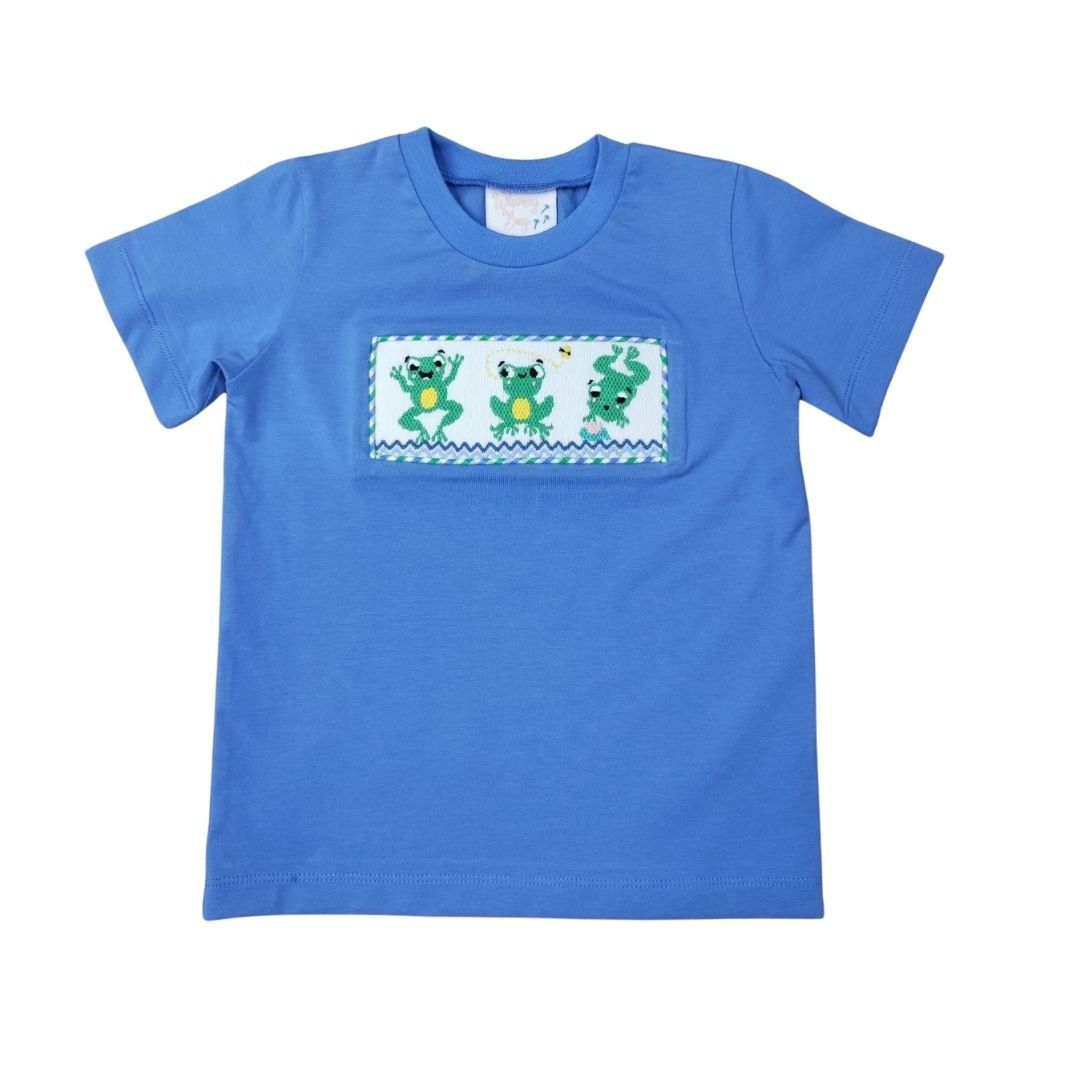 Friendly Frogs Smocked Short Sleeve Shirt