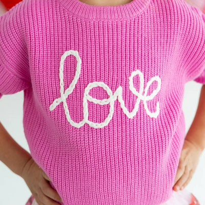 Love Valentine's Day Knit Sweater - Mommy and Me