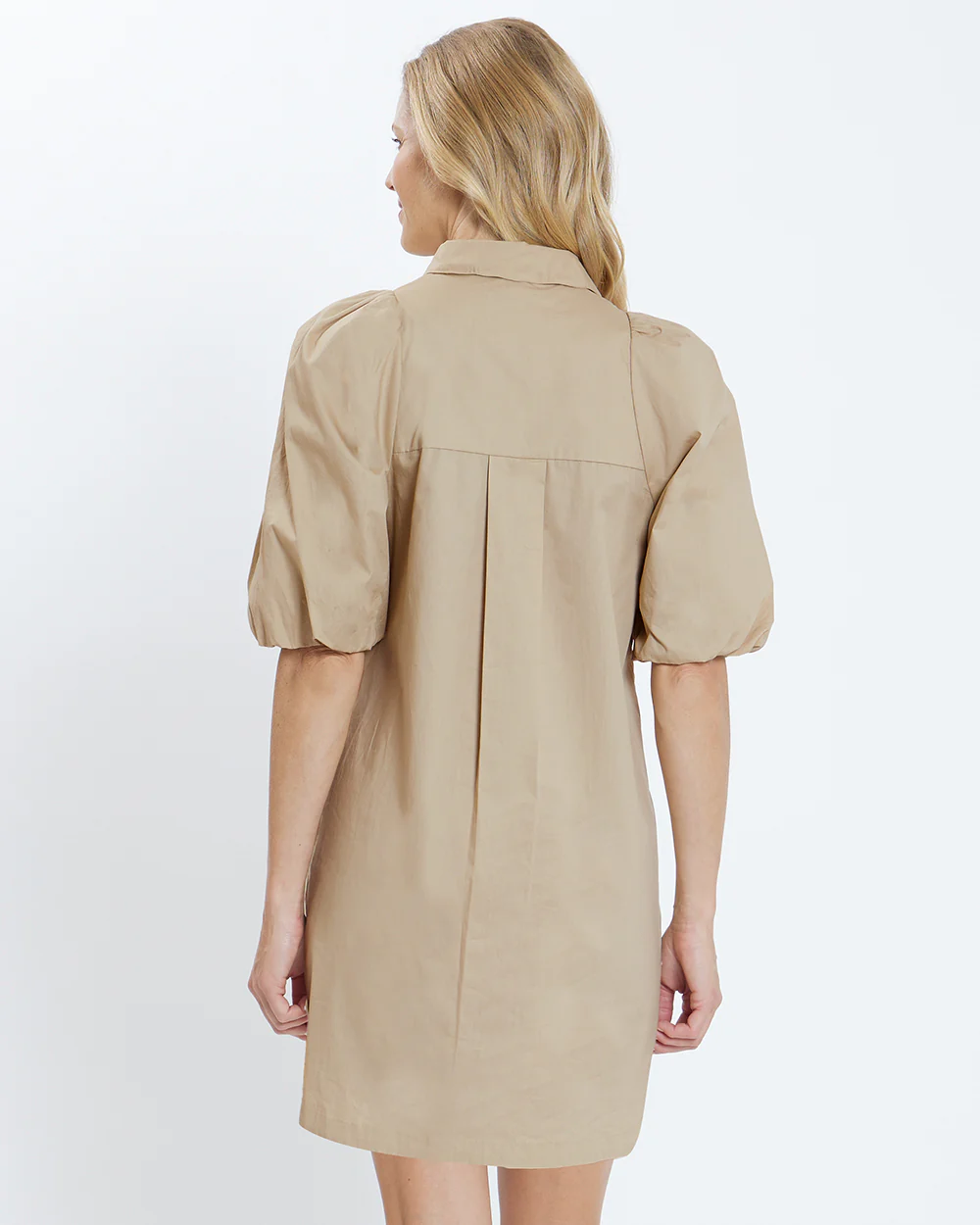 Lovey Dress Cotton Stretch Poplin -Sand