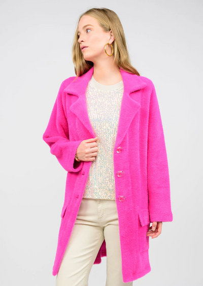 Hot Pink Sweater Coat