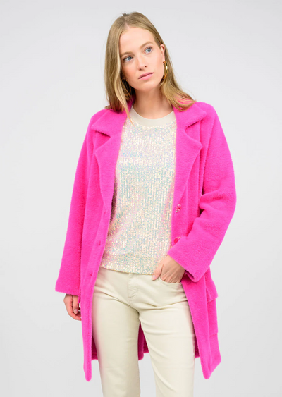 Hot Pink Sweater Coat