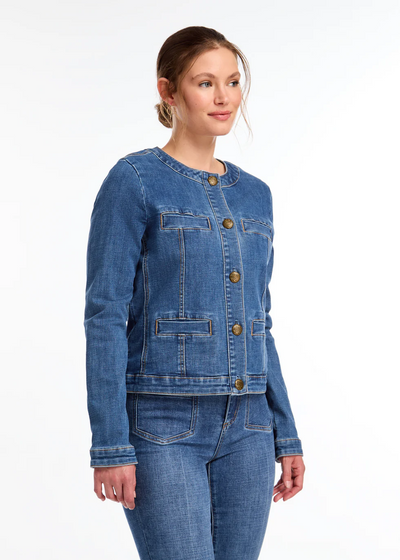 Colarless Denim Jacket