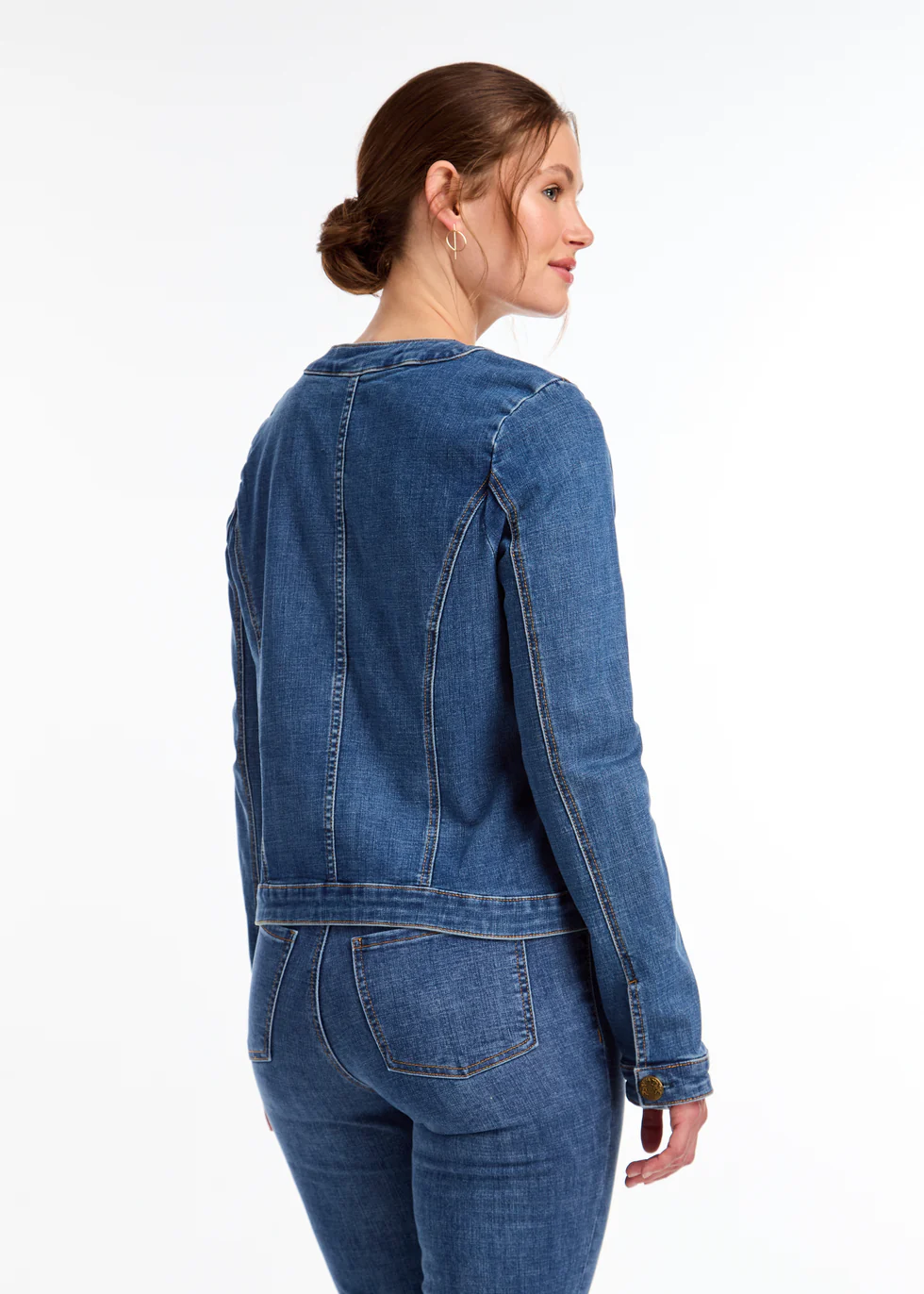 Colarless Denim Jacket