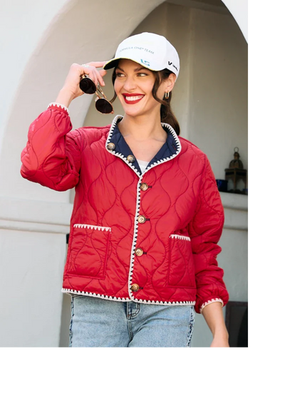 Navy & Red Reversible Puffer