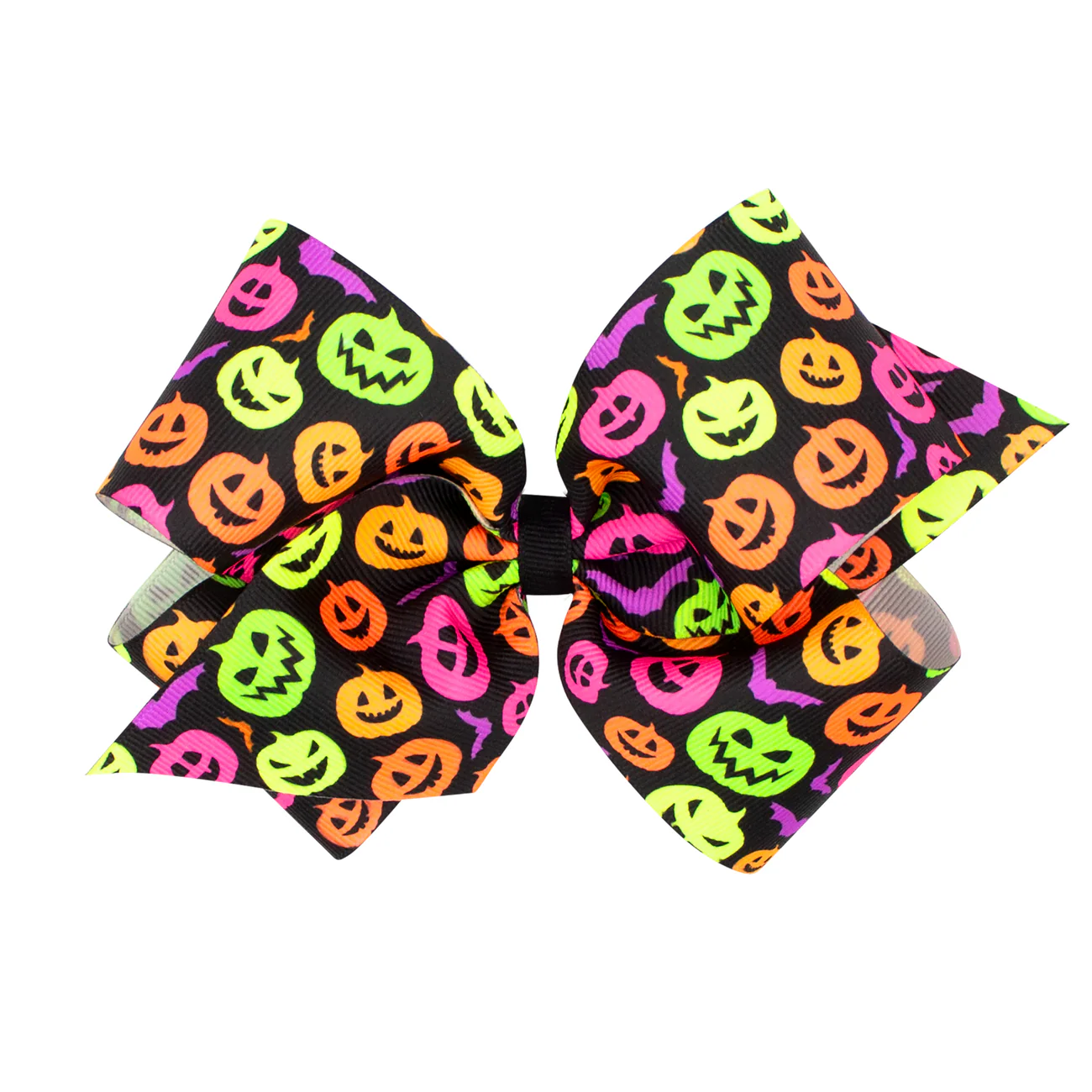 Neon Halloween Bow - Jack-o-lantern