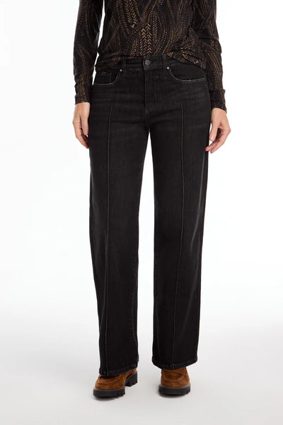 Olivia Pintuck Wide Leg Denim - Black Wash