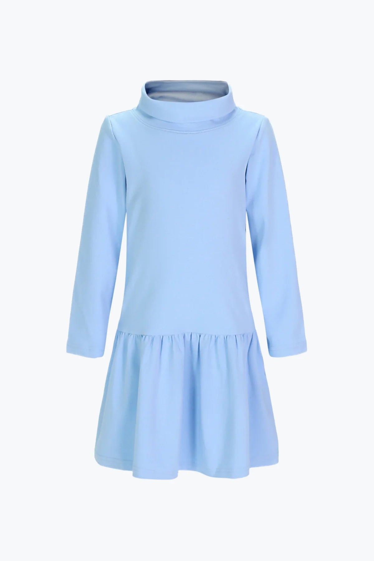 Girls Aria Turtleneck Dress in Ice Blue