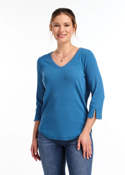 3/4 Sleeve V-Neck Top