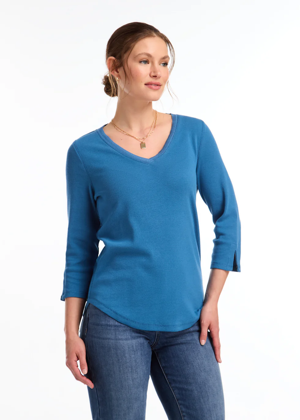 3/4 Sleeve V-Neck Top