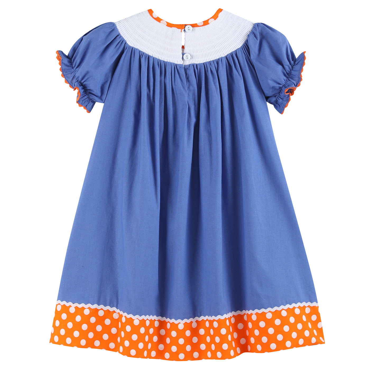 Blue Pumpkin Sunflower Smocked Bishop Dress