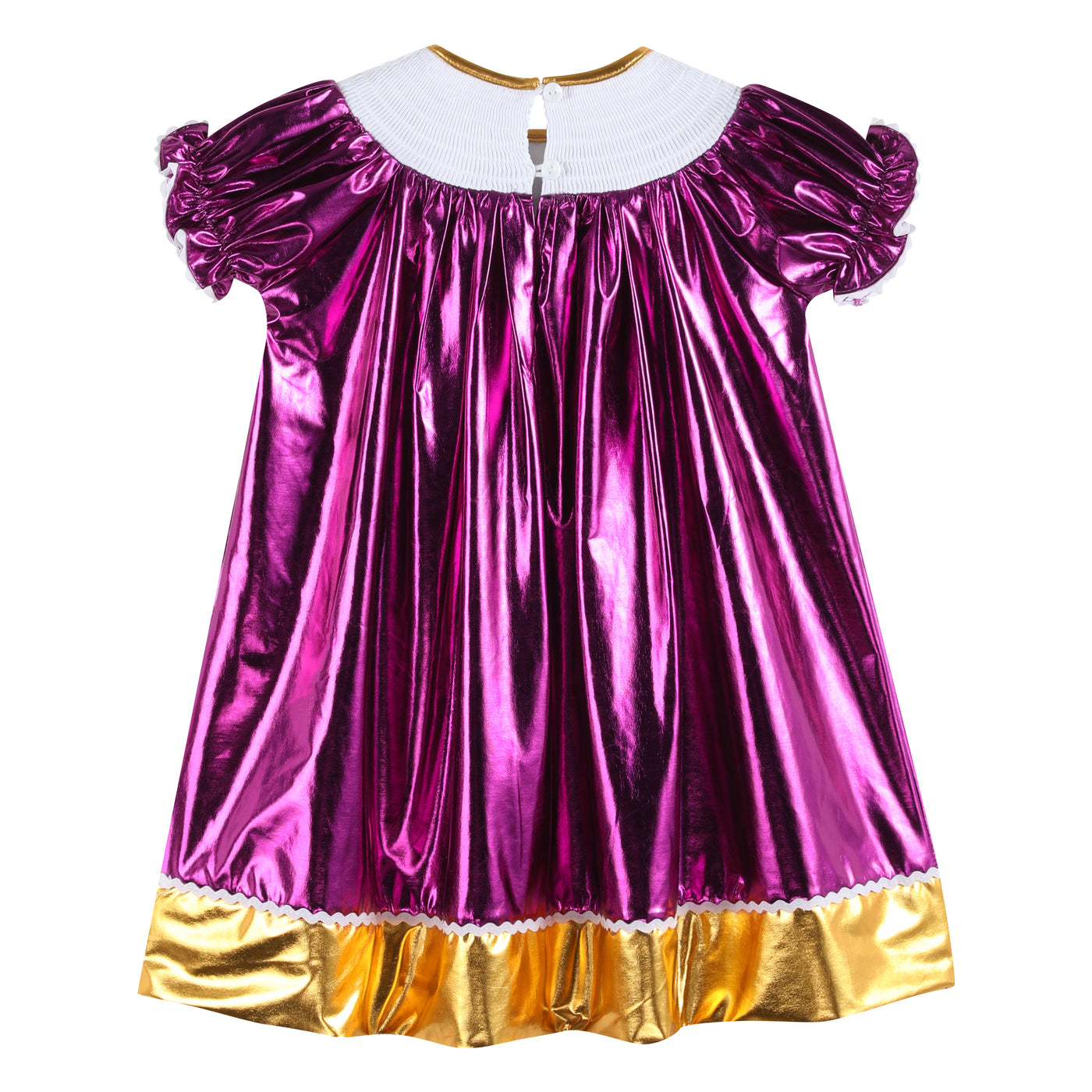 Purple and Gold Star Bishop Dress