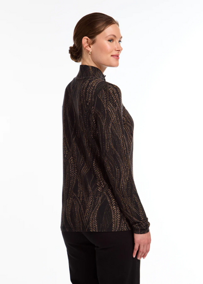 Long-Sleeve Mock Neck Top - Trellis