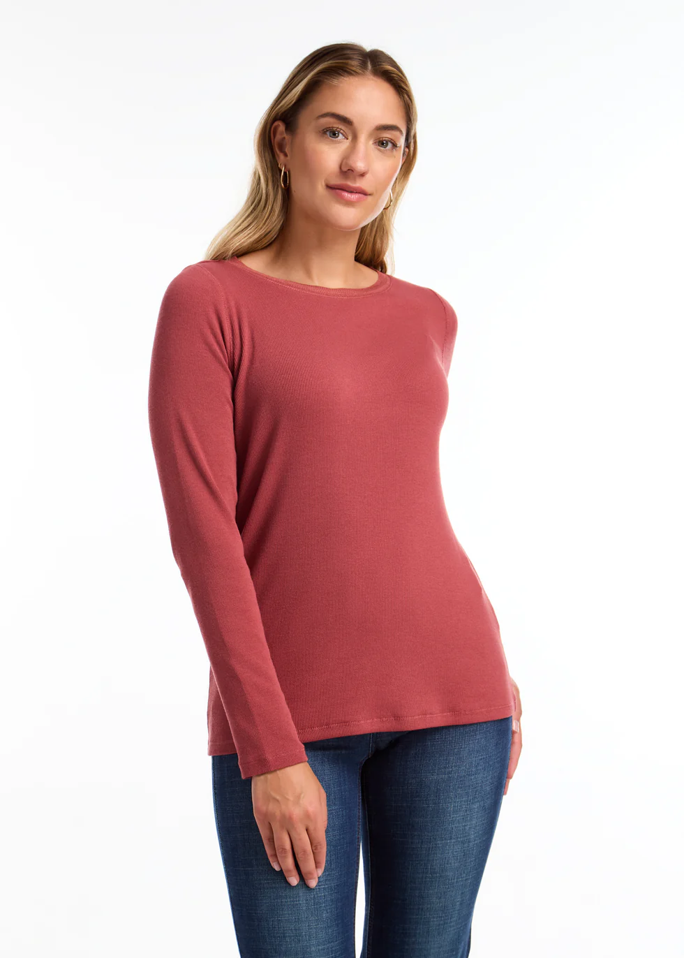 Long-Sleeve Boat Neck Top