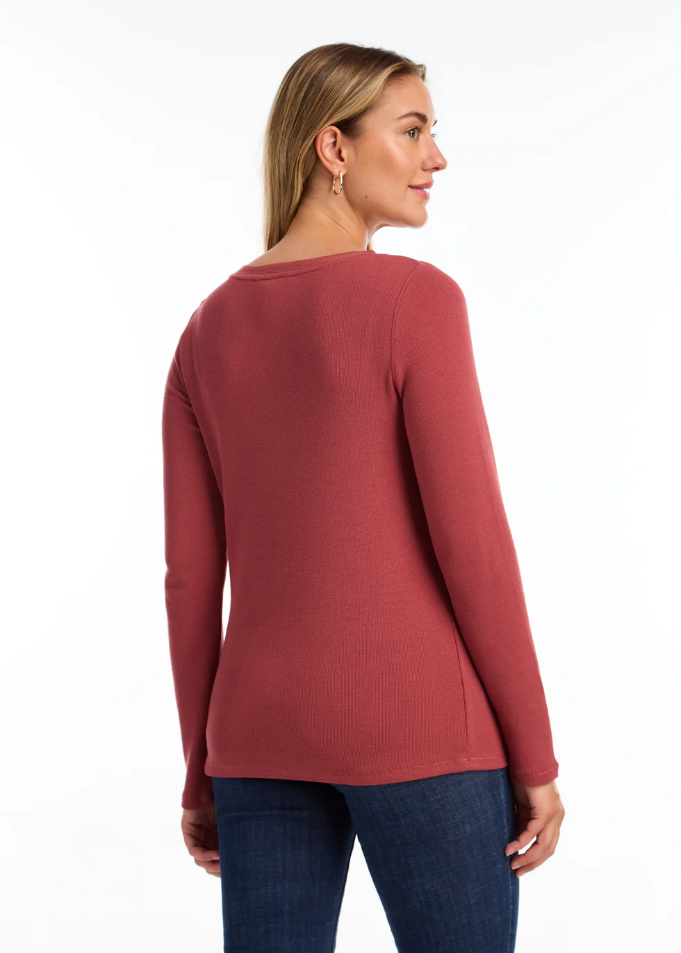 Long-Sleeve Boat Neck Top