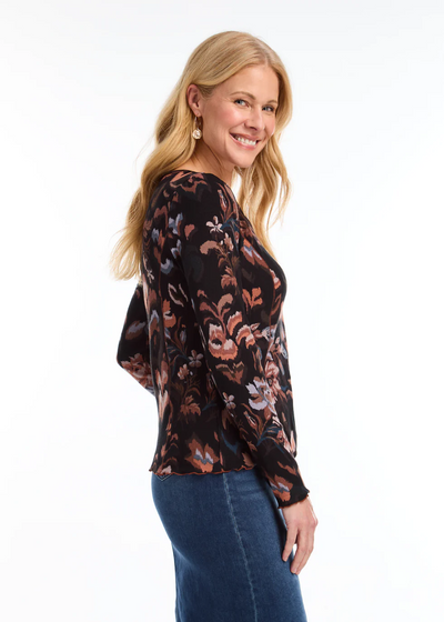 Long-Sleeve V-Neck Top