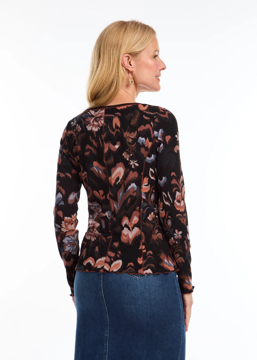 Long-Sleeve V-Neck Top