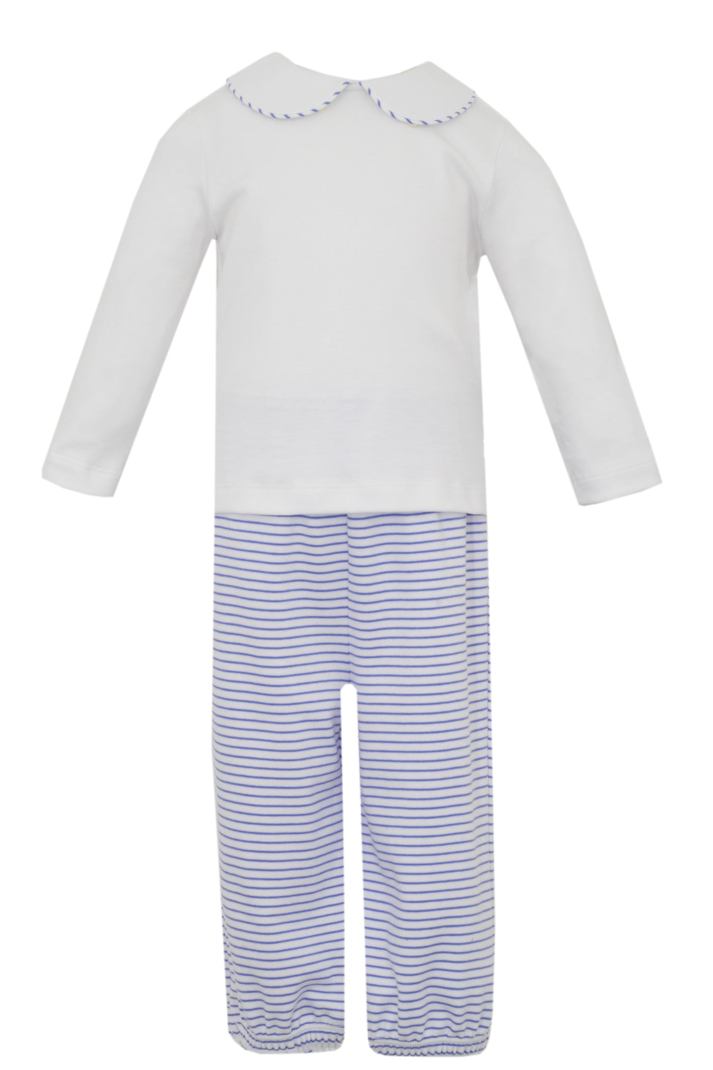 Blue & White Stripe Pant Set