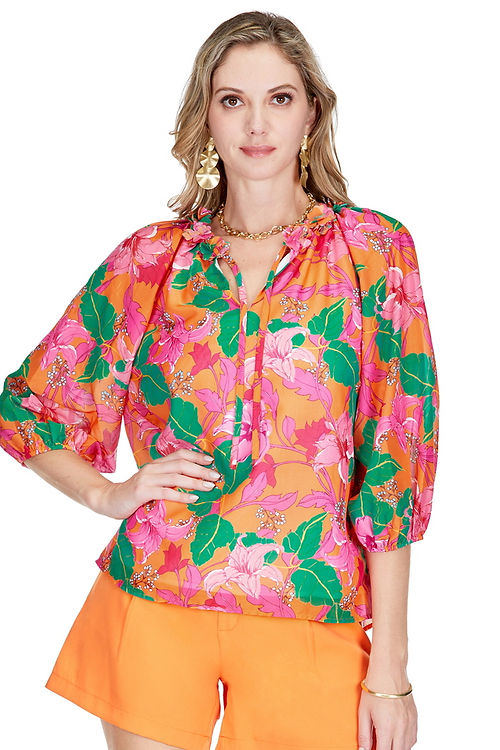 Tunic Blouse - Lush Jewels Floral