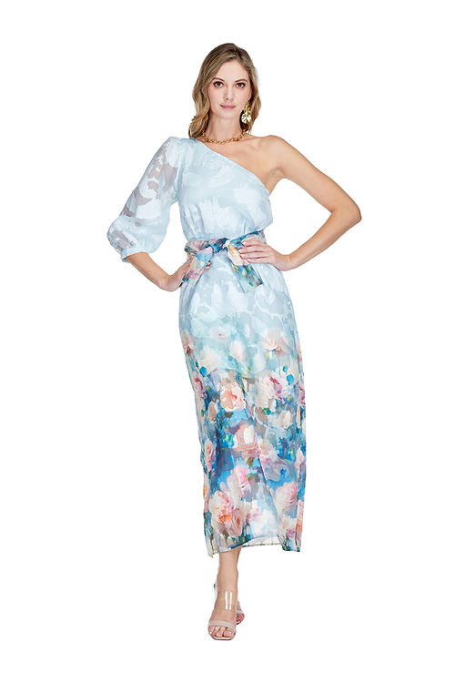 One Shou Column Dress - Painted Garden