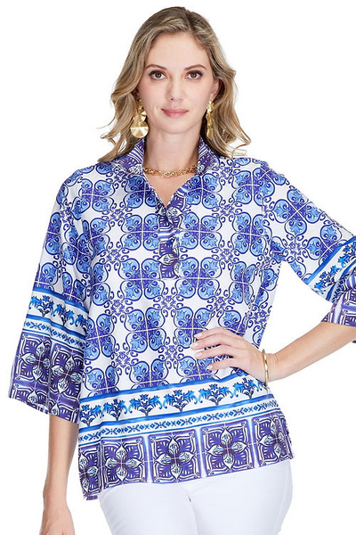 Blue Damask Tunic