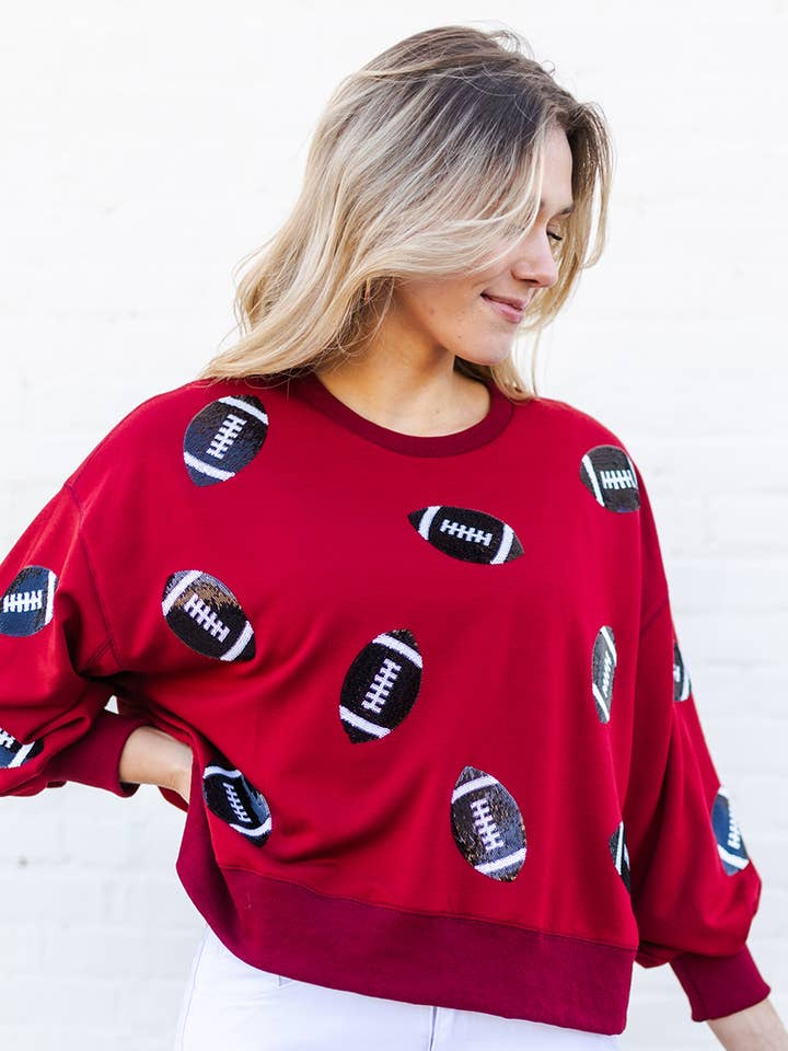 Millie Football Sweatshirt - Garnet & Black