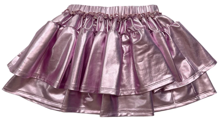 Metallic Double Ruffle Skort - Lavender