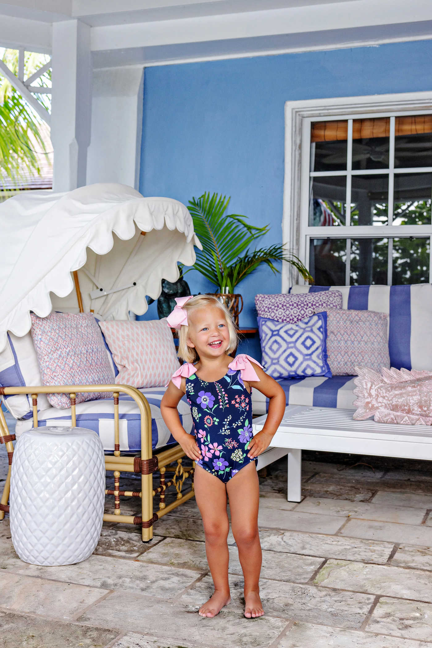 Edisto Beach Bathing Suit Buckhead Botanicals with Pier Party Pink