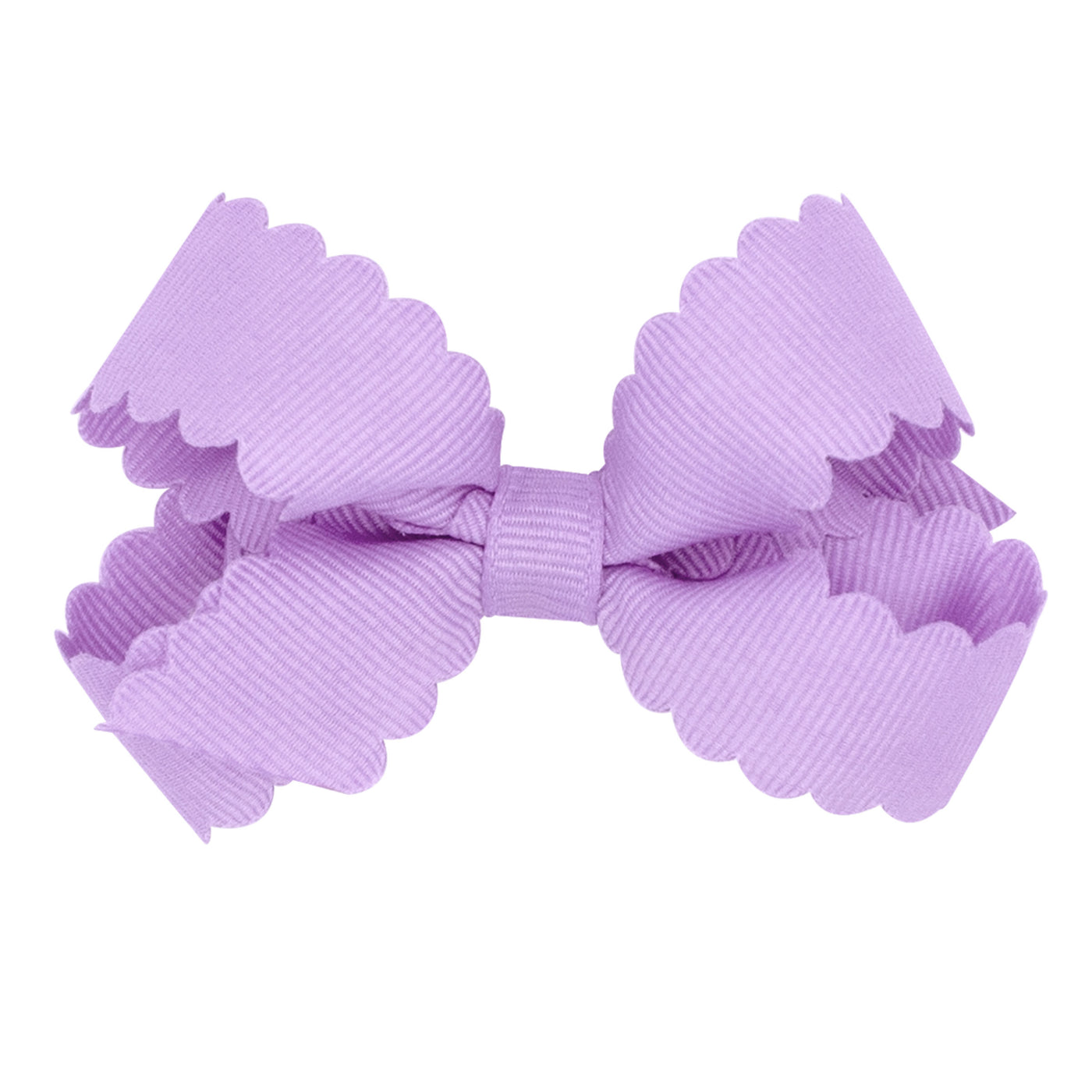 Mini Grosgrain Hair Bow with Scalloped Edge