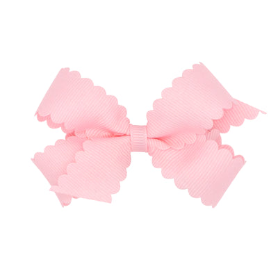 Mini Grosgrain Hair Bow with Scalloped Edge