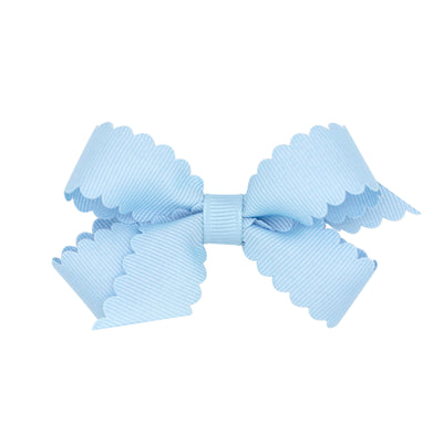 Mini Grosgrain Hair Bow with Scalloped Edge