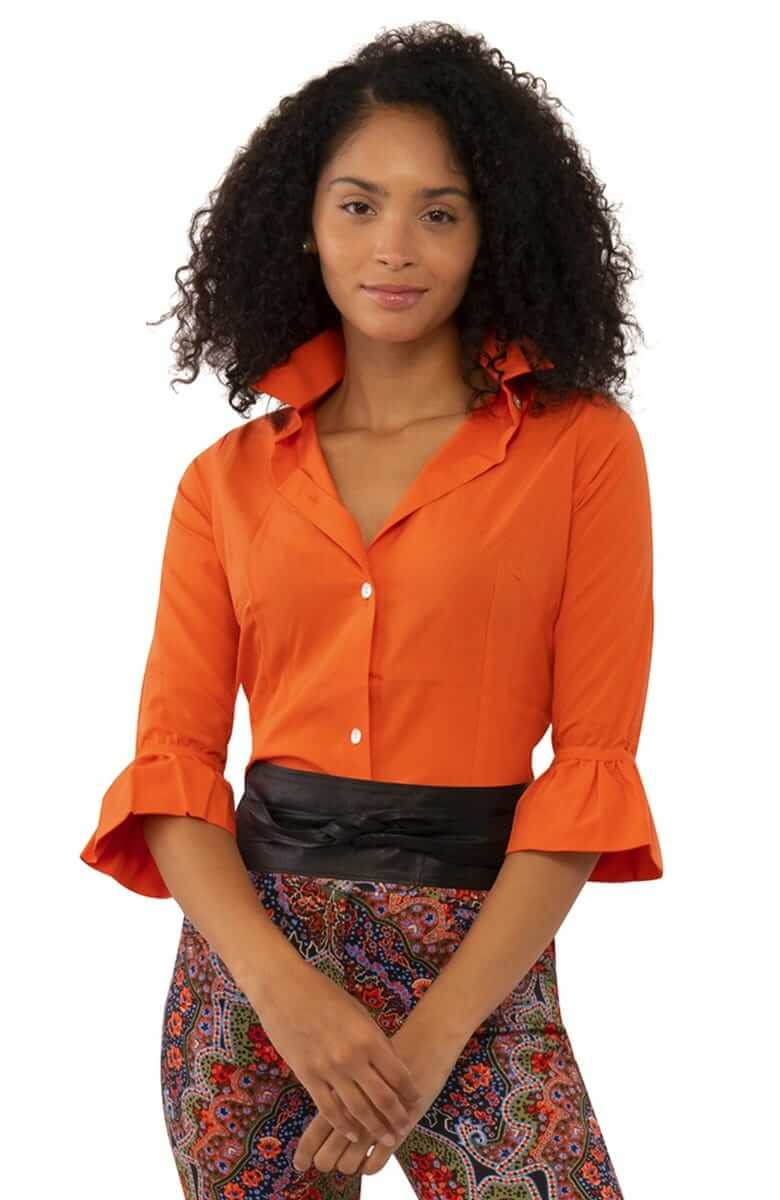 Priss Chiffon Top - Orange