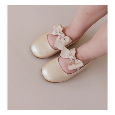 Pauline Special Occasion Bow Flat - Champagne