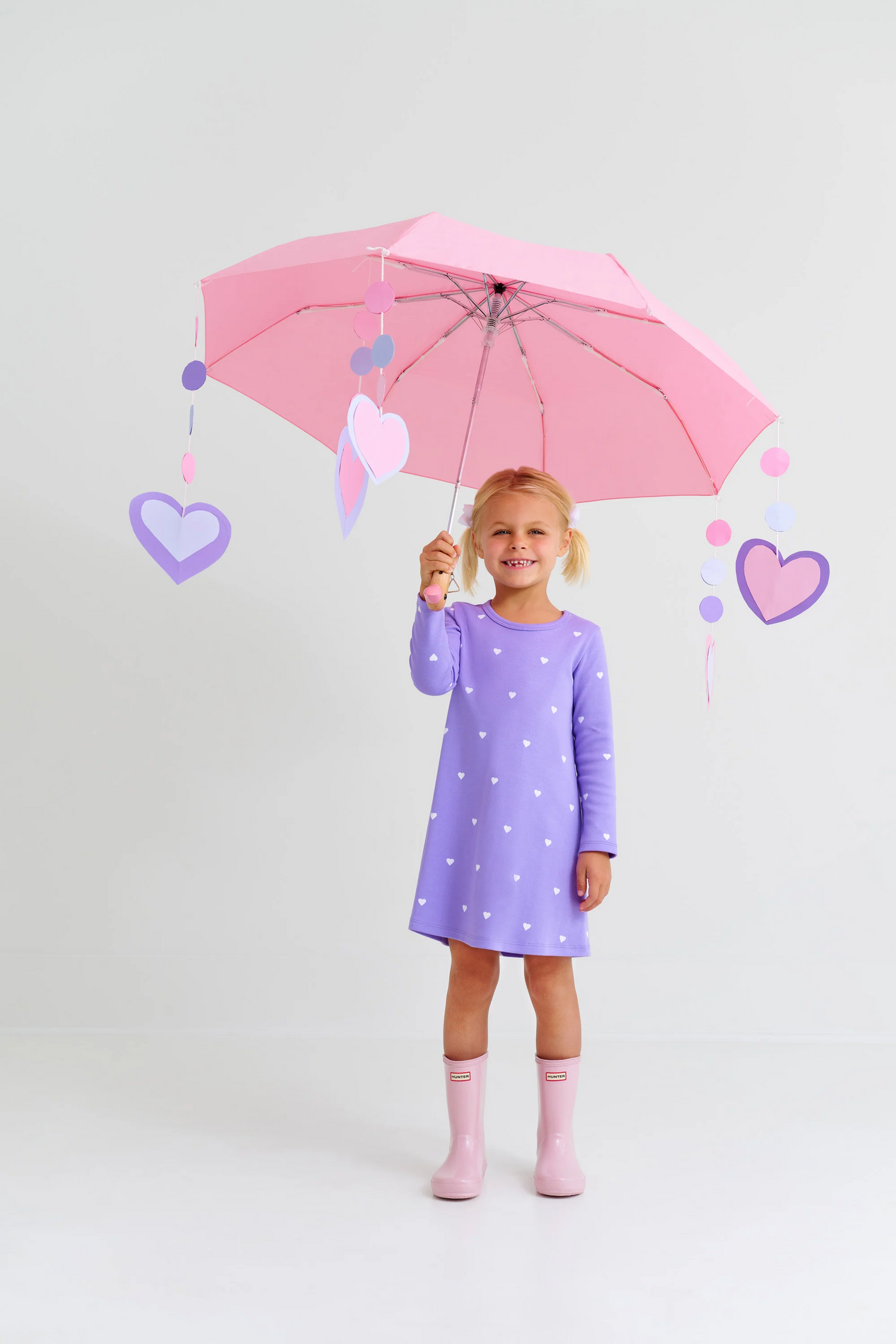 Long Sleeve Polly Play Dress Heart Eyes (Palisades Purple)