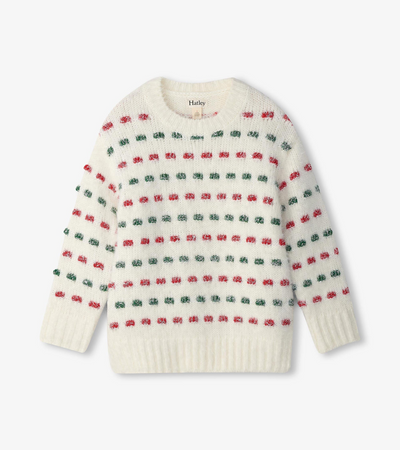 Girls Holiday Basket Weave Sweater