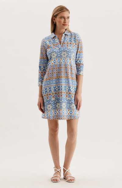 Johnny Blue Mosaic Shirtdress