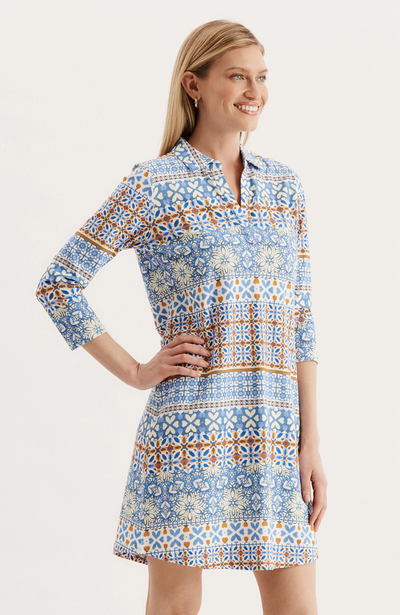 Johnny Blue Mosaic Shirtdress