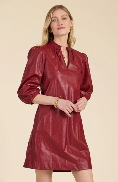 Sherri Vegan Leather Dress - Cayenne