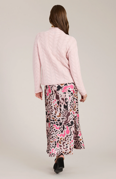 Edie Charmeuse Pink Cheetah Skirt