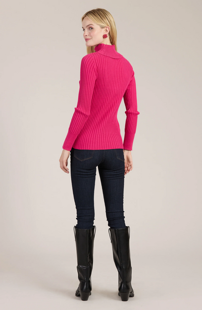 Cotton Cashmere Ribbed Turtleneck