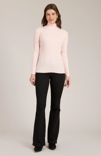 Cotton Cashmere Ribbed Turtleneck