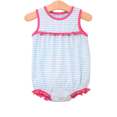 Hazel Bubble- Aqua Stripe & Pink