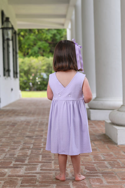 Isabella Dress- Lavender Stripe