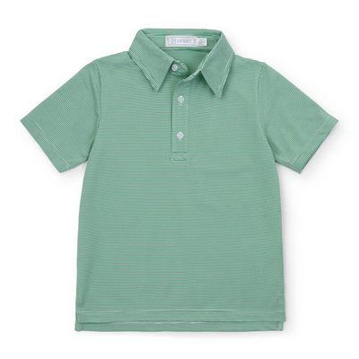 Will Boys' Golf Polo Shirt by LH Sport - Green Stripes