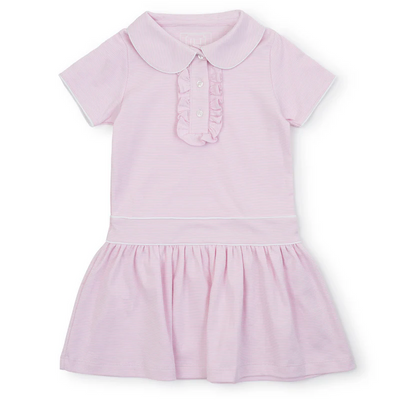 Sydney Girls' Pima Cotton Dress - Pink Stripes