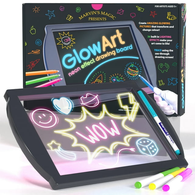 Glow Art Black Light up Kids Drawing Board