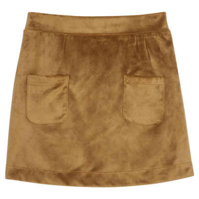 Mini Skort - Brown Faux Suede