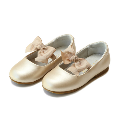 Pauline Special Occasion Bow Flat - Champagne