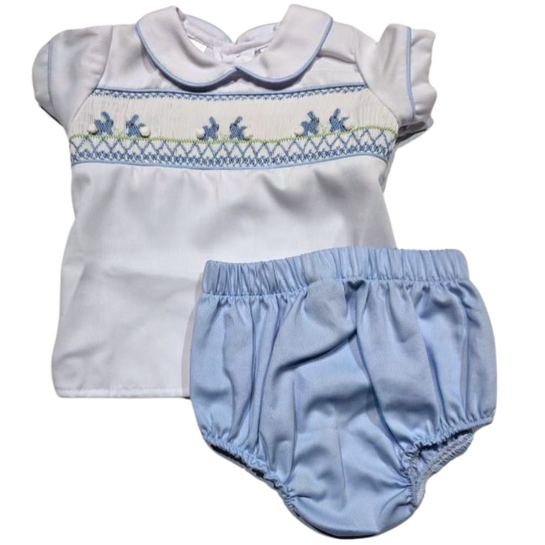 Bunny Smocked Champ Diaper Set