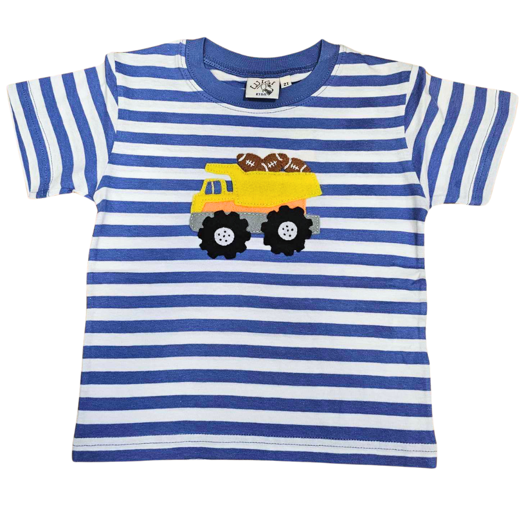 Dump Trunk with Footballs Stripe Tee