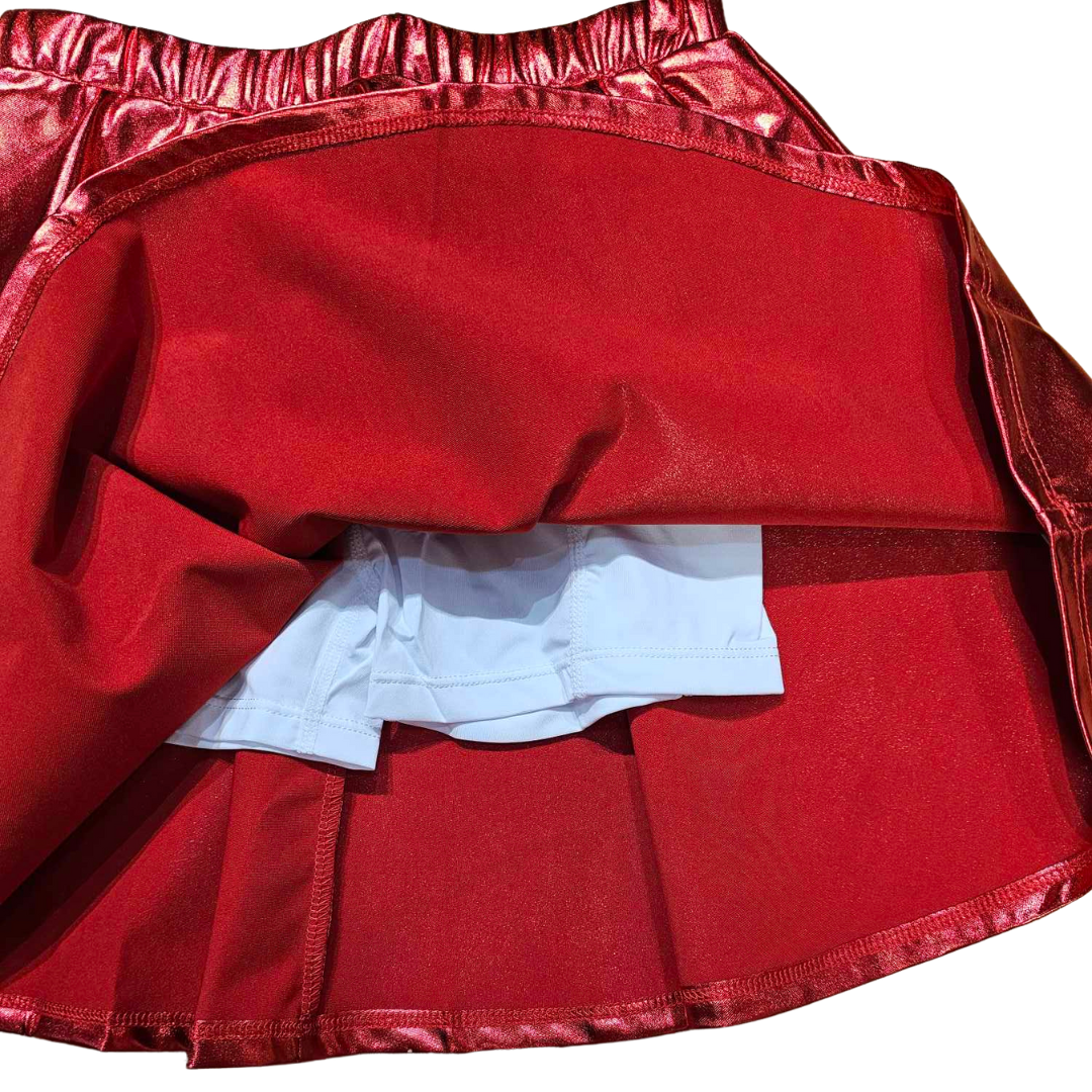 Red Metallic Skort